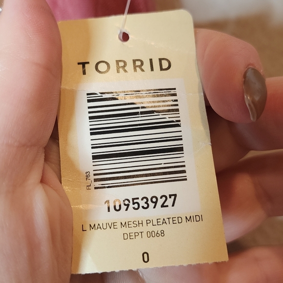 NWT Torrid Mauve Pink Pleated Mesh Midi Skirt Pull On Stretch Size Large XL (0) - Picture 11 of 14